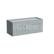Gray Shaker 12'' H Double Door Wall Cabinet