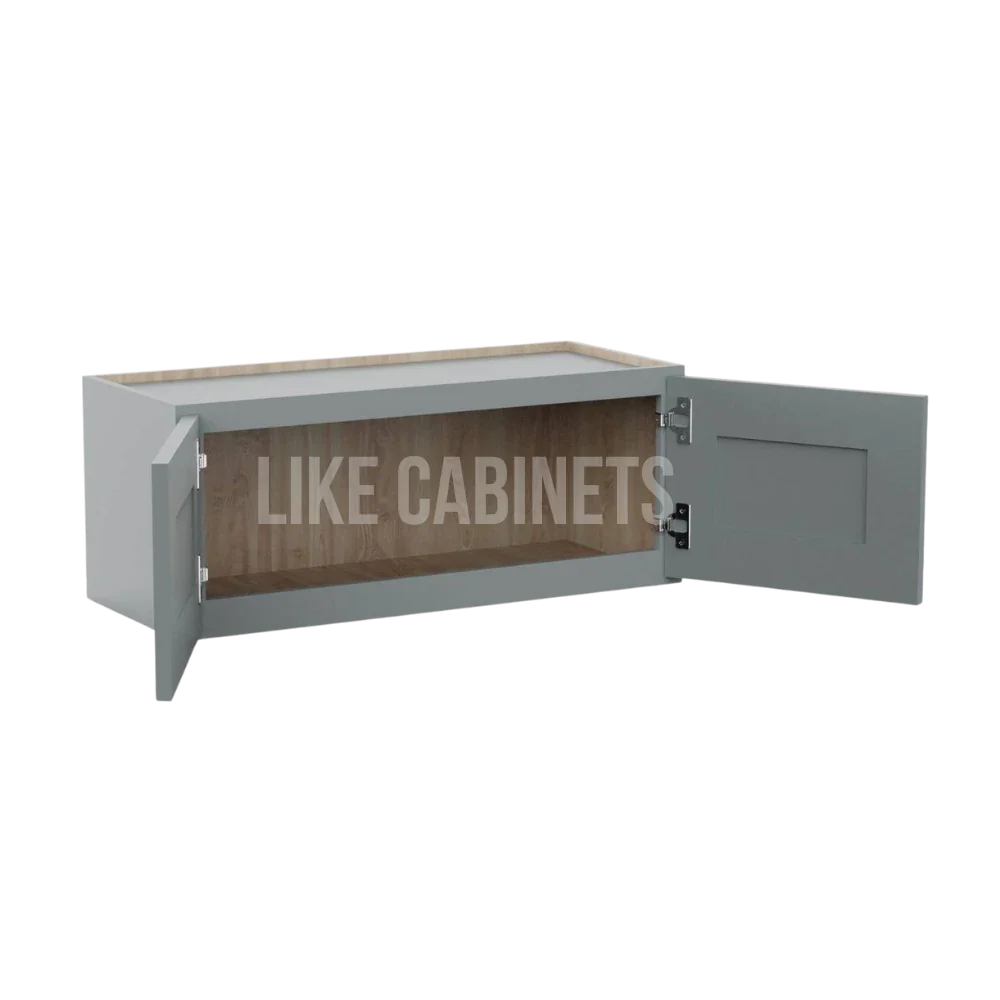 Shaker Gray 15'' H Double Door Wall Cabinet