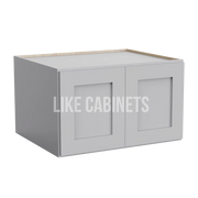 Shaker Gray Refrigerator Wall Cabinet 30''W 24''D 18''H