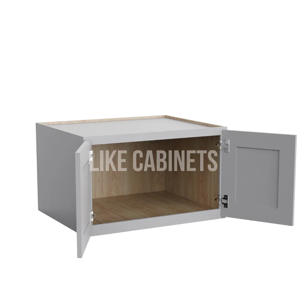 Shaker Gray Refrigerator Wall Cabinet 30''W 24''D 18''H