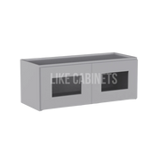 Shaker Gray 18'' H Double Door Wall Cabinet With Glass Doors