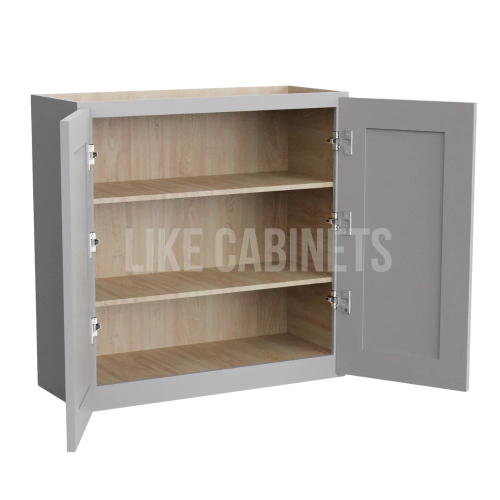 Gray Shaker 30''H Double Door Wall Cabinet