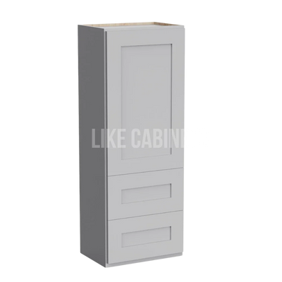 Gray Shaker 18''W Wall Cabinets With 2 Drawers