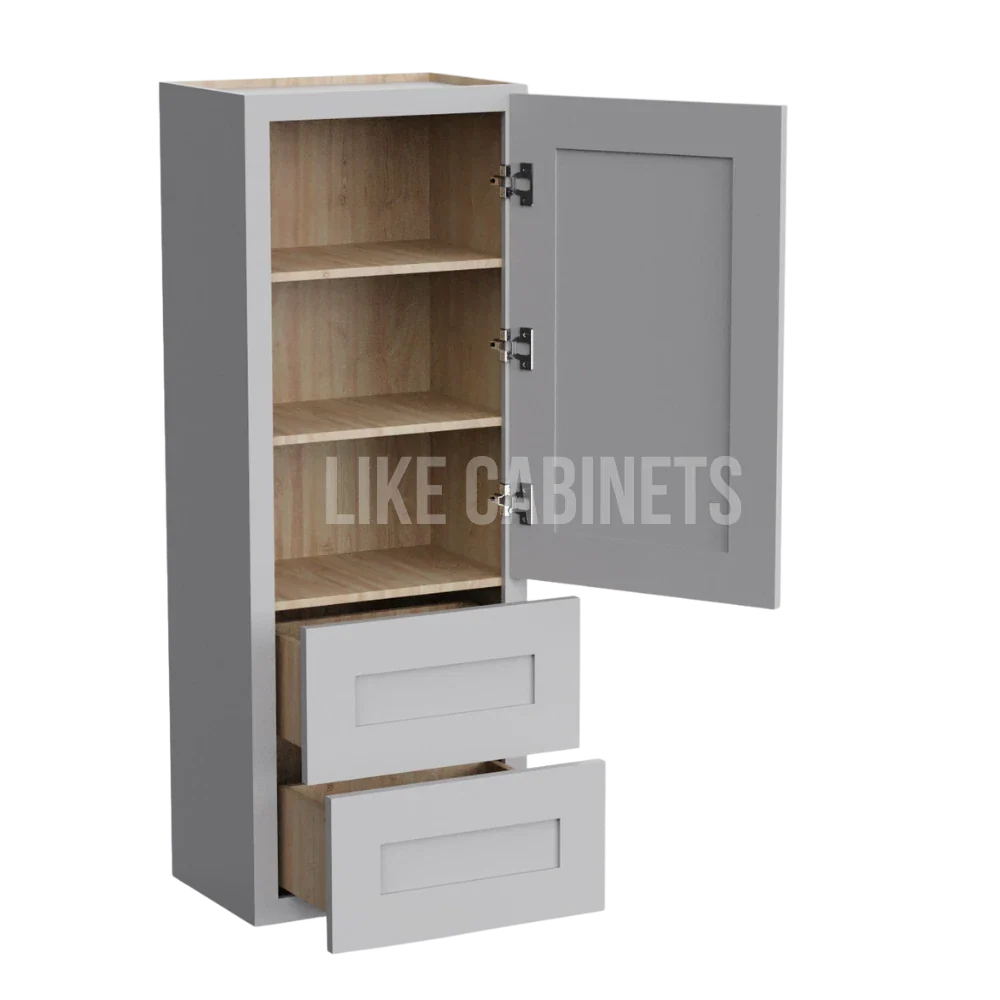 Gray Shaker 18''W Wall With Drawer Cabinet