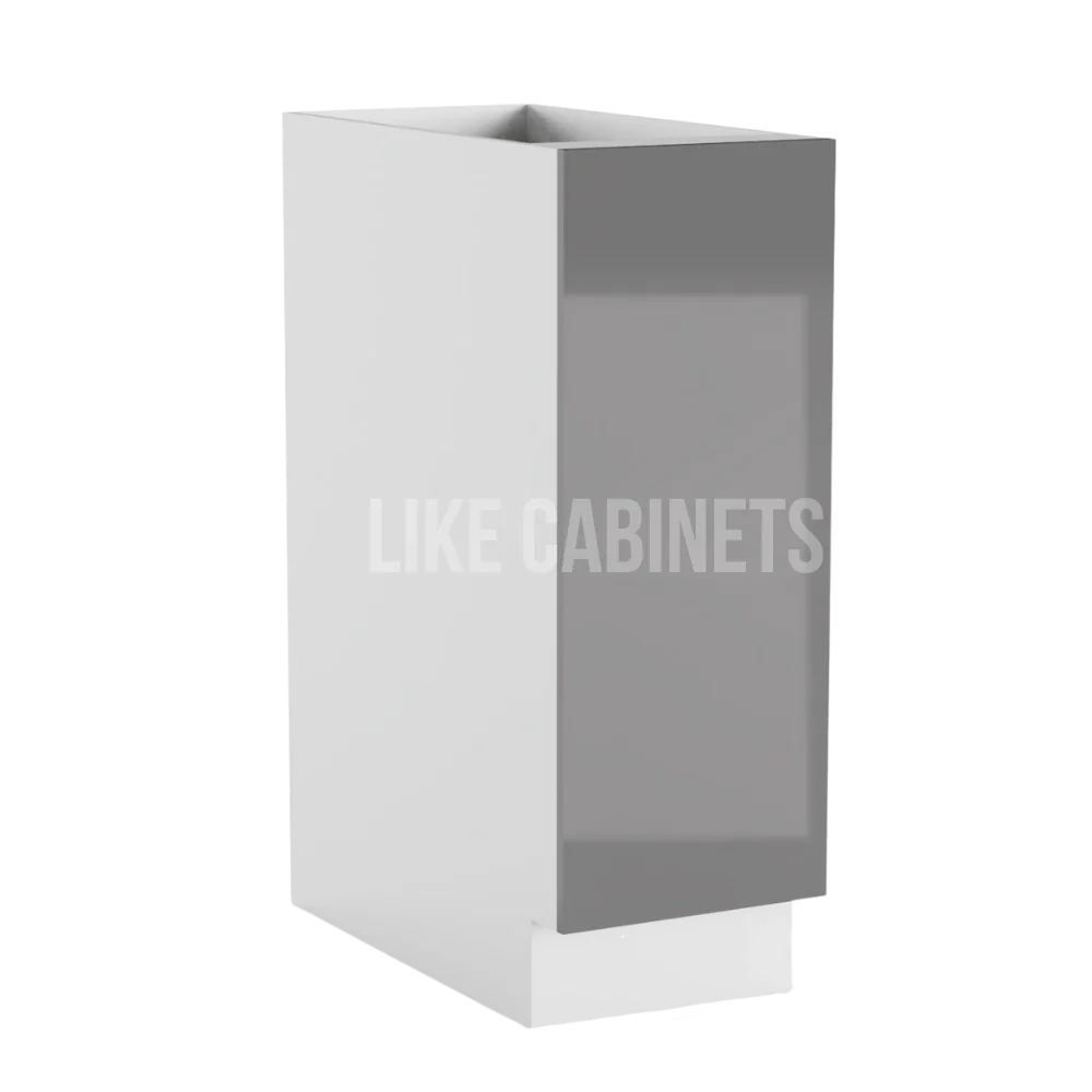 High Gloss Gray Full Height Single Door Base Cabinet