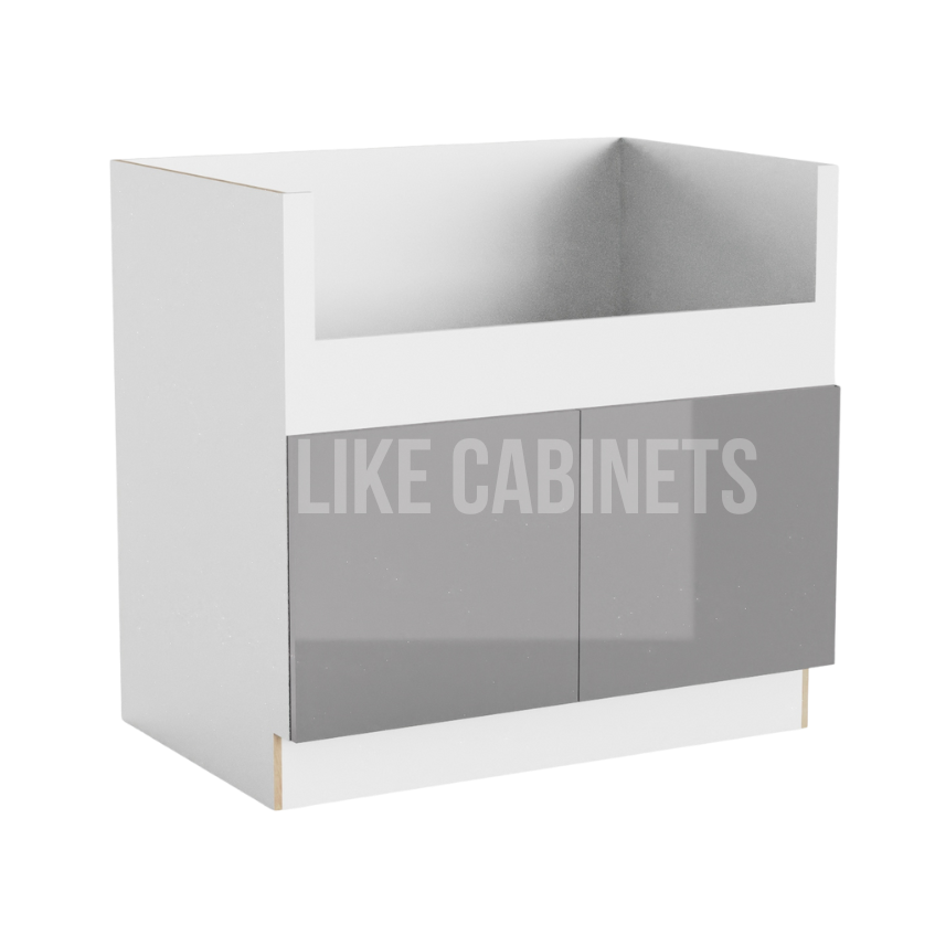 Frameless Gloss Gray Farmhouse Sink Base