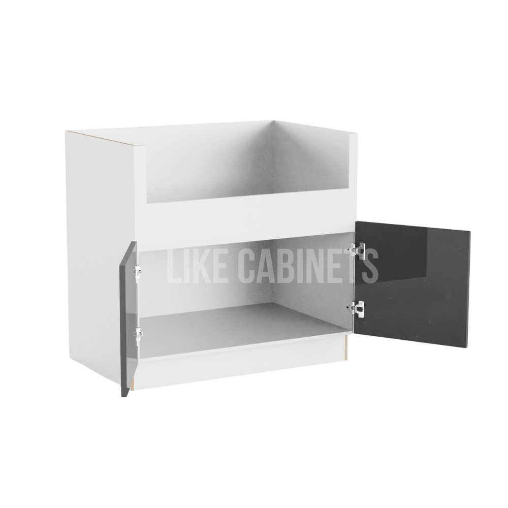 Frameless Gloss Gray Farmhouse Sink Base