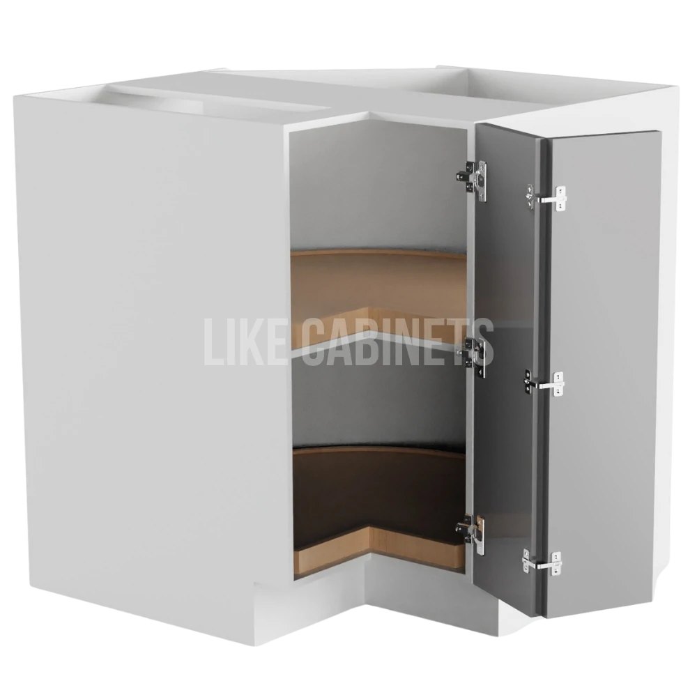 High Gloss Gray Lazy Susan Base Cabinet