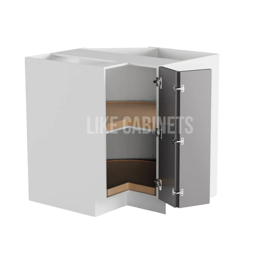 High Gloss Gray Lazy Susan Base Cabinet