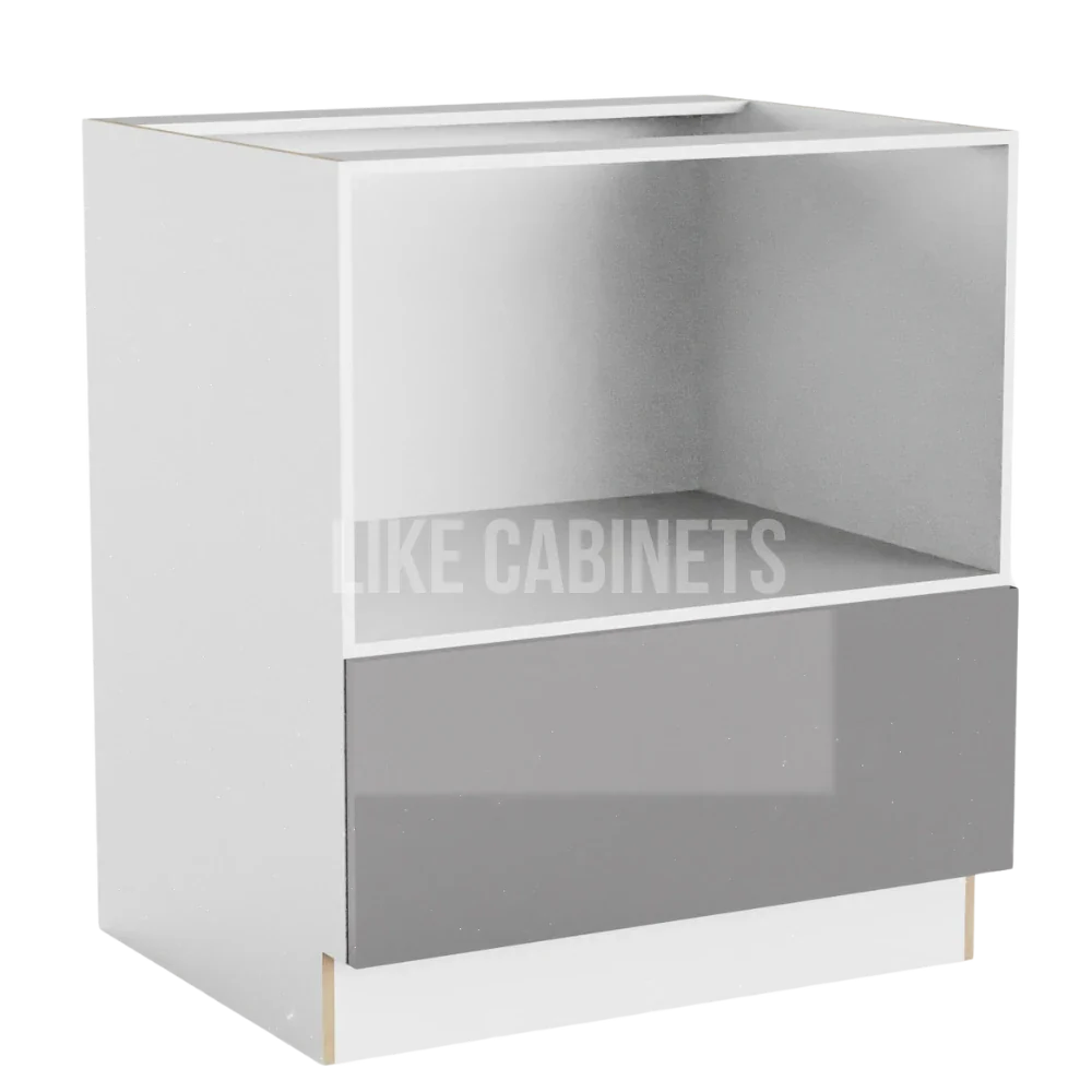 Frameless Gloss Gray Microwave Base Cabinet