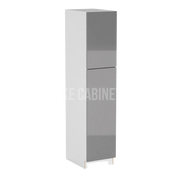 High Gloss Gray 18'' W Two Single Door Utility Pantry Cabinet