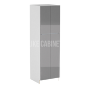 High Gloss Gray 24'' W Two Double Door Utility Pantry Cabinet