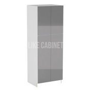 High Gloss Gray 30''W Two Double Door Utility Pantry Cabinet