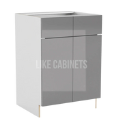 High Gloss Gray Single Vanity Sink Base Cabinet