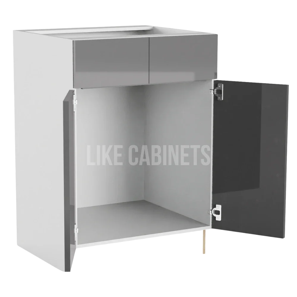 High Gloss Gray Single Vanity Sink Base Cabinet