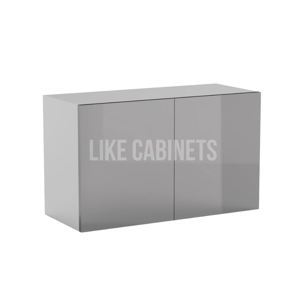 High Gloss Gray 18'' H Double Door Wall Cabinet