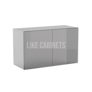 High Gloss Gray 18'' H Double Door Wall Cabinet