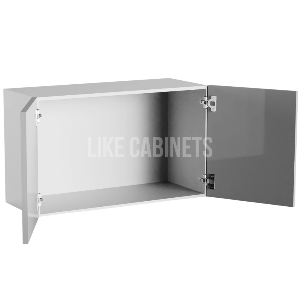 High Gloss Gray 18'' H Double Door Wall Cabinet