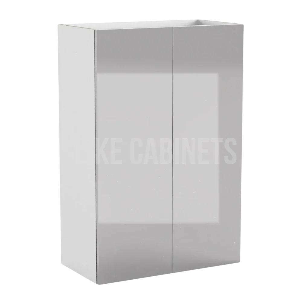 High Gloss Gray Double Door Wall Cabinets 36''H, 12''D