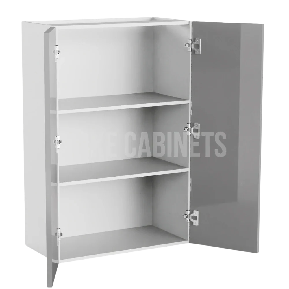 High Gloss Gray Double Door Wall Cabinets 36''H, 12''D