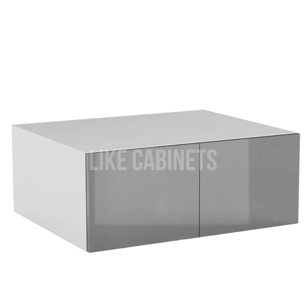 High Gloss Gray 30'' W Refrigerator Wall Cabinet 24'' Deep 12‘’ Height