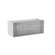 High Gloss Gray 15'' H Double Door Wall Cabinet