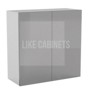 High Gloss Gray 30''H Double Door Wall Cabinet