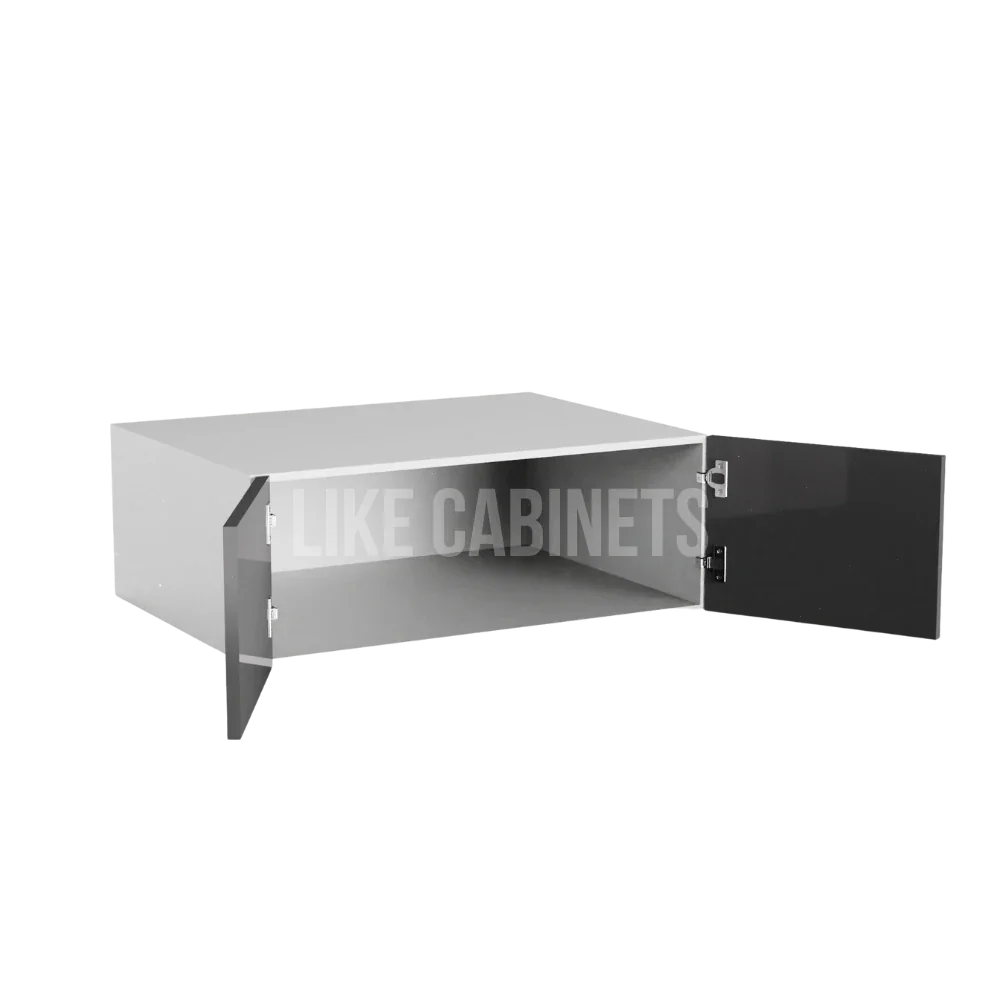 High Gloss Gray 33'' W Refrigerator Wall Cabinet 24'' Deep