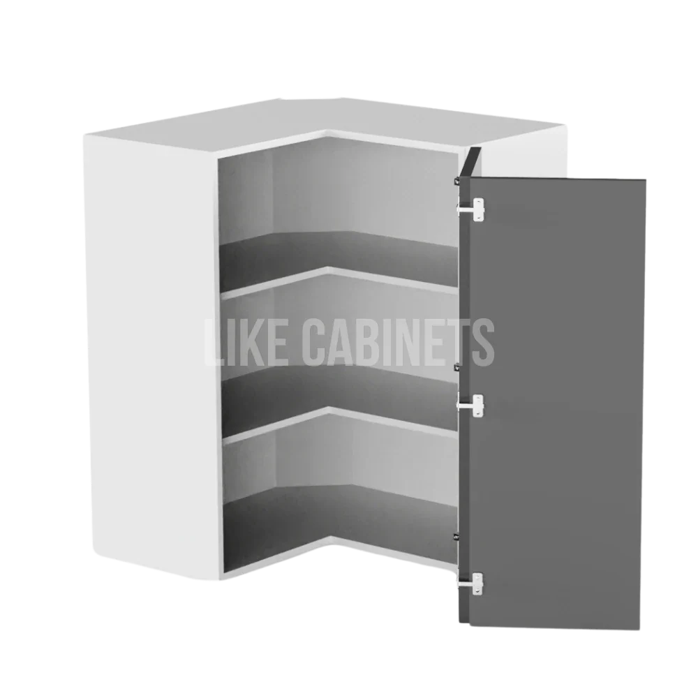 Frameless Gloss Gray Easy Reach Wall Cabinet