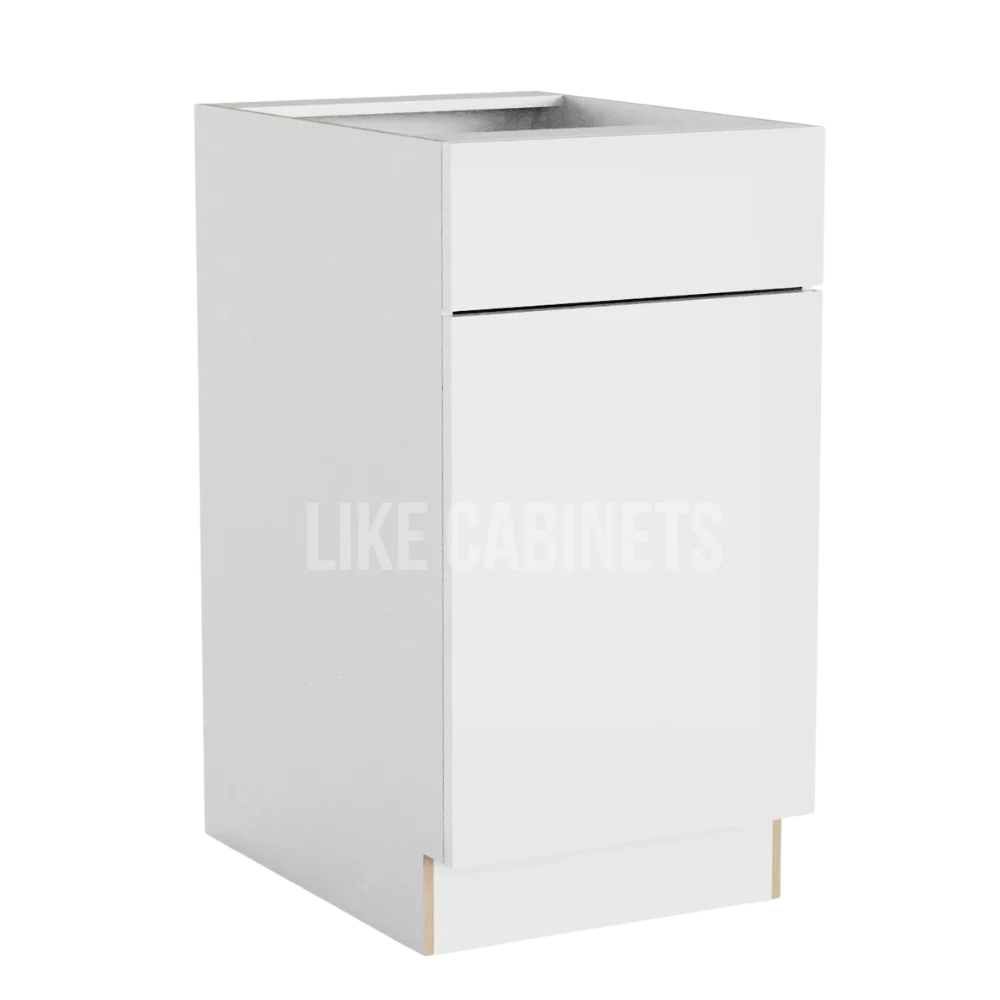 High Gloss White Cabinet with Single Door & Drawer