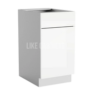 Frameless Gloss White Trash Base Cabinet