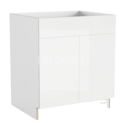 High Gloss Sink Base with Double Doors and False Drawer
