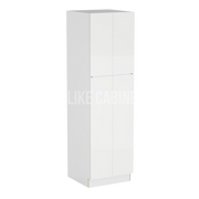 High Gloss White 24'' W Two Double Door Utility Pantry Cabinet