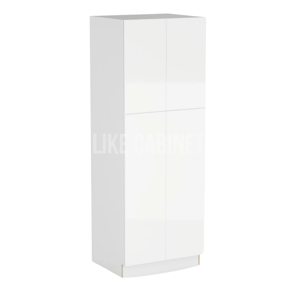 High Gloss White 30''W Two Double Door Utility Pantry Cabinet
