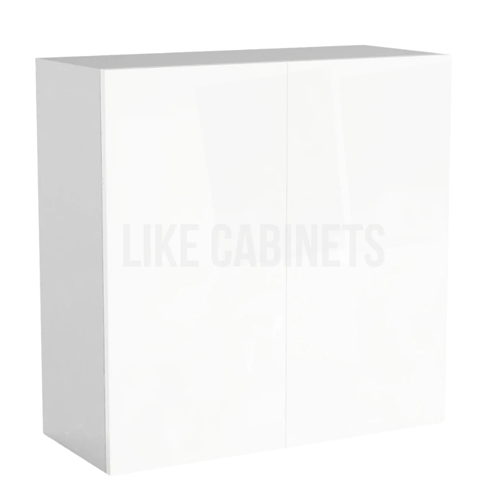 Frameless Gloss White 30''H Double Door Wall Cabinet
