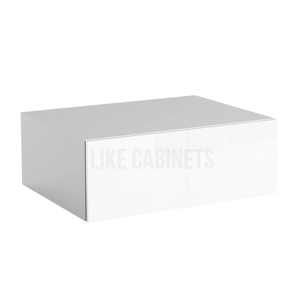 High Gloss White 33'' W Refrigerator Wall Cabinet 24'' Deep