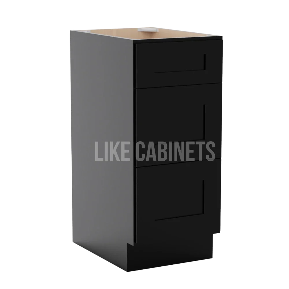 Iron Black Vanity Three Drawer Base Cabinet
