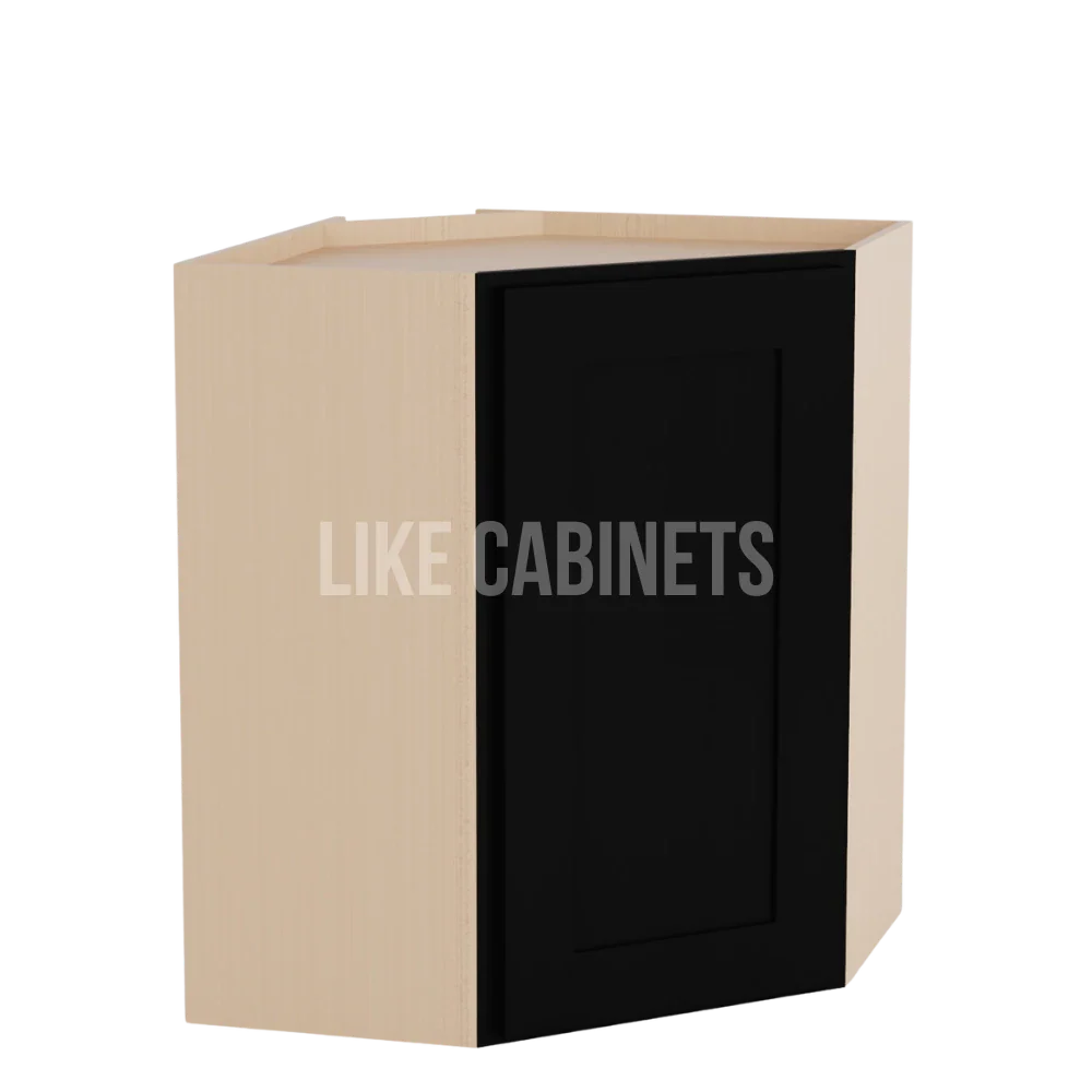 Iron Black 24'' W Diagonal Corner Wall Cabinet