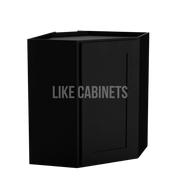 Iron Black 24'' W Diagonal Corner Wall Cabinet