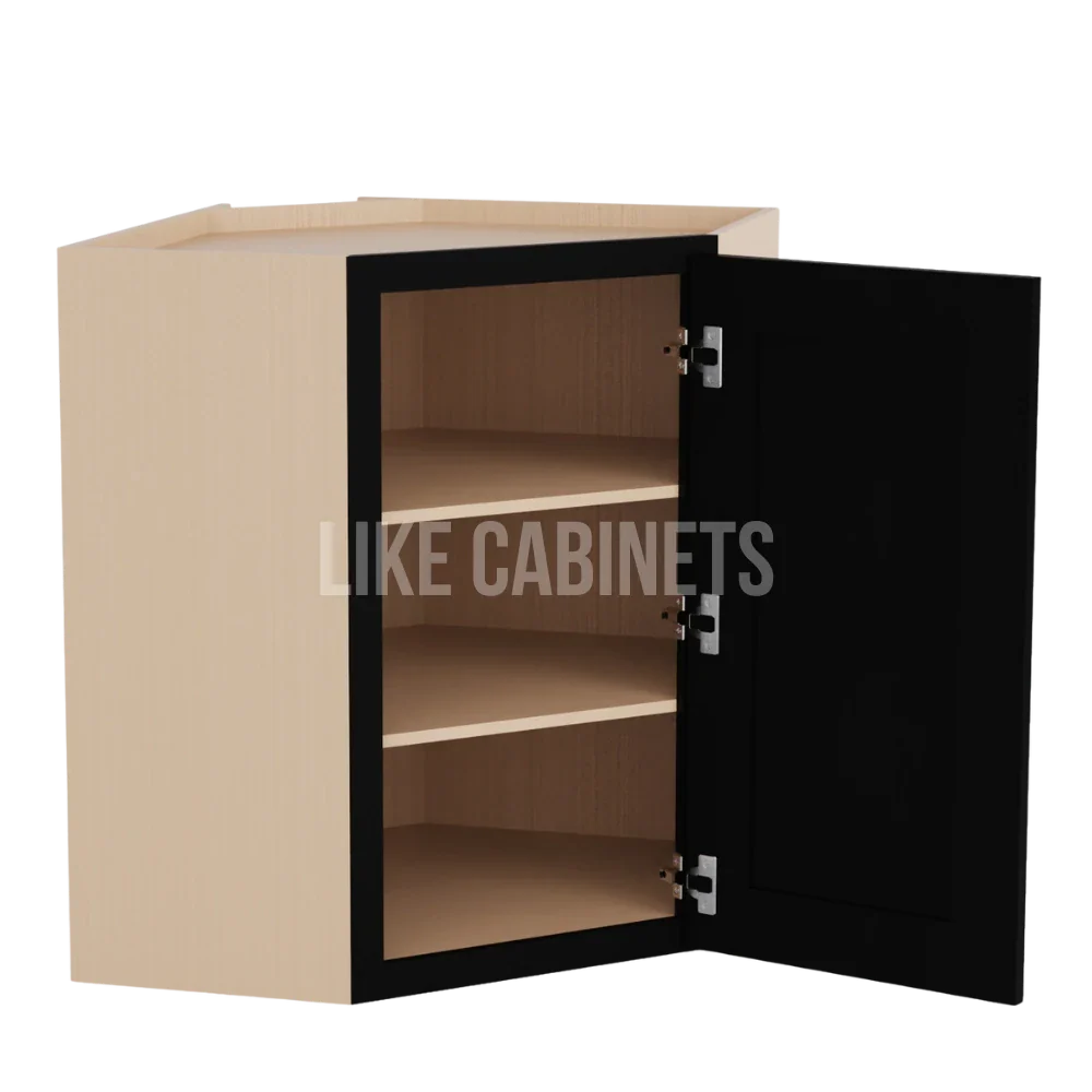 Iron Black 24'' Diagonal Corner Wall Cabinet