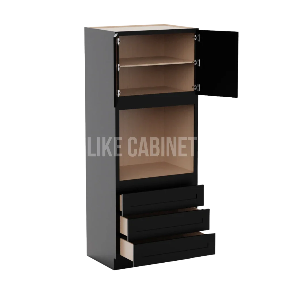 Iron Black 33'' W Oven Pantry Cabinet