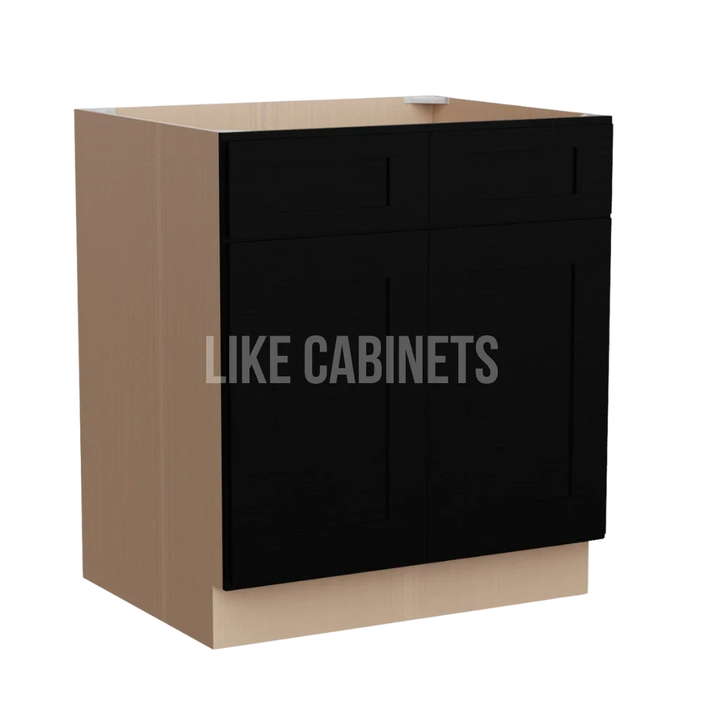 Iron Black Sink Base With Double Doors and False Drawers