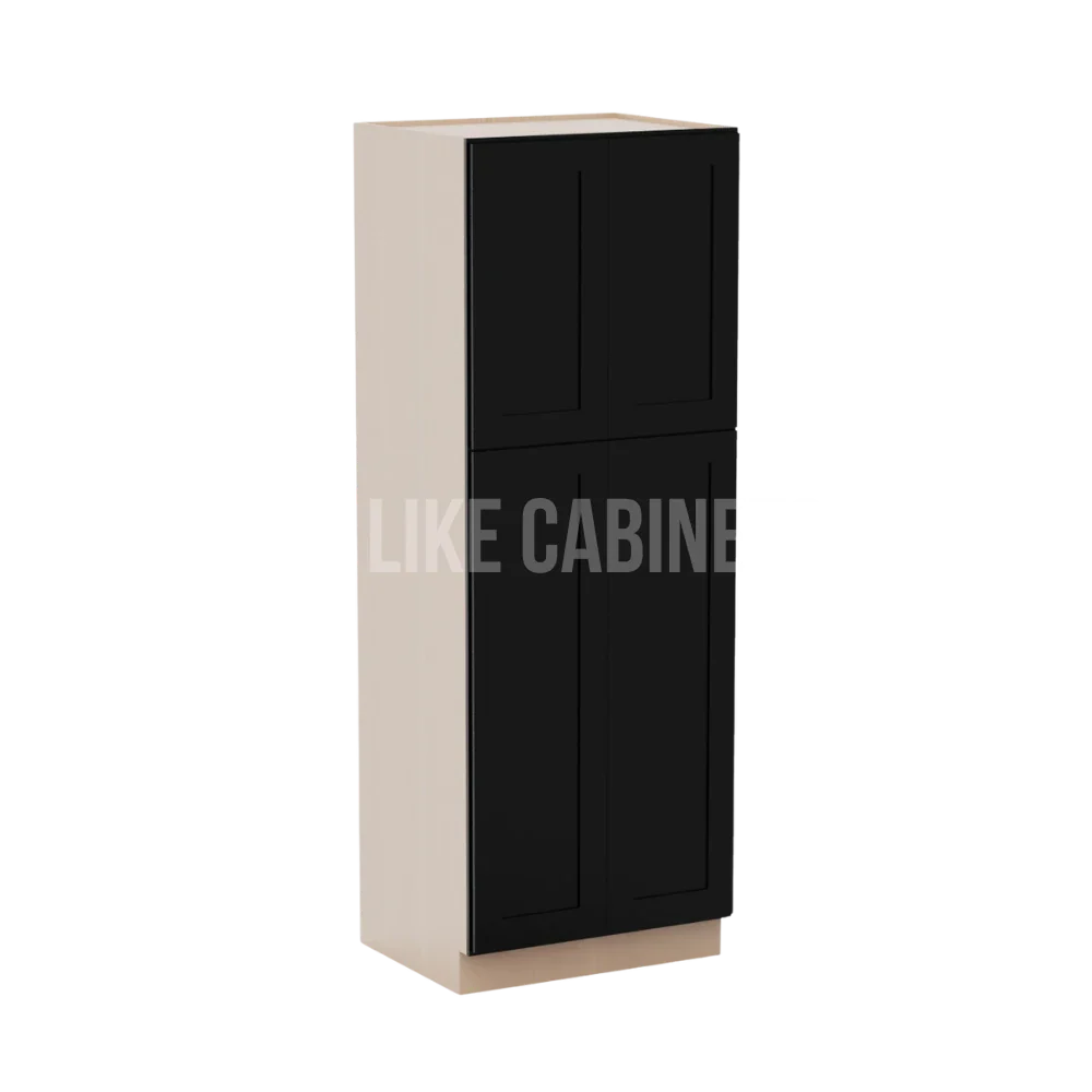 Iron Black 30''W Two Double Door Utility Pantry Cabinet