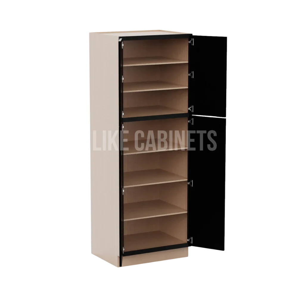 Iron Black 30''W Two Double Door Utility Pantry Cabinet