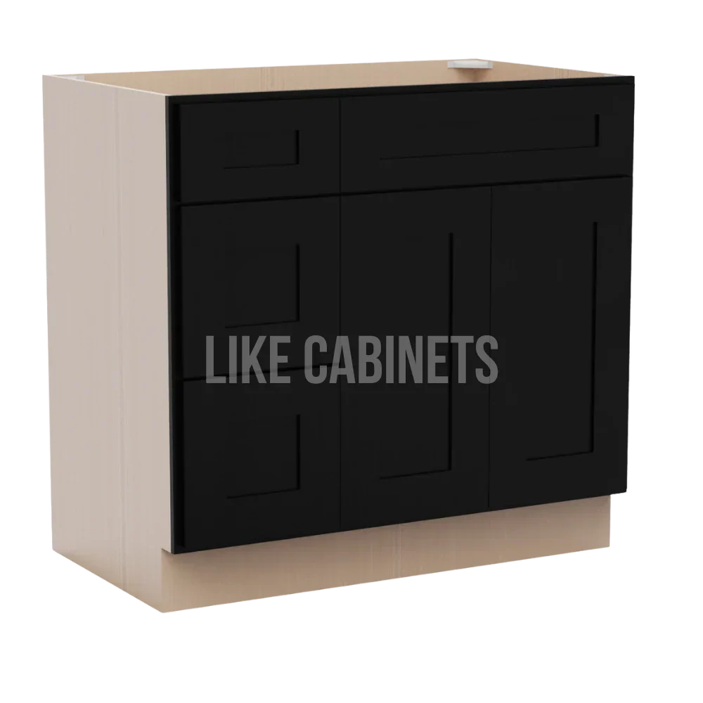 Iron Black 33'' W Vanity Combo with Drawers