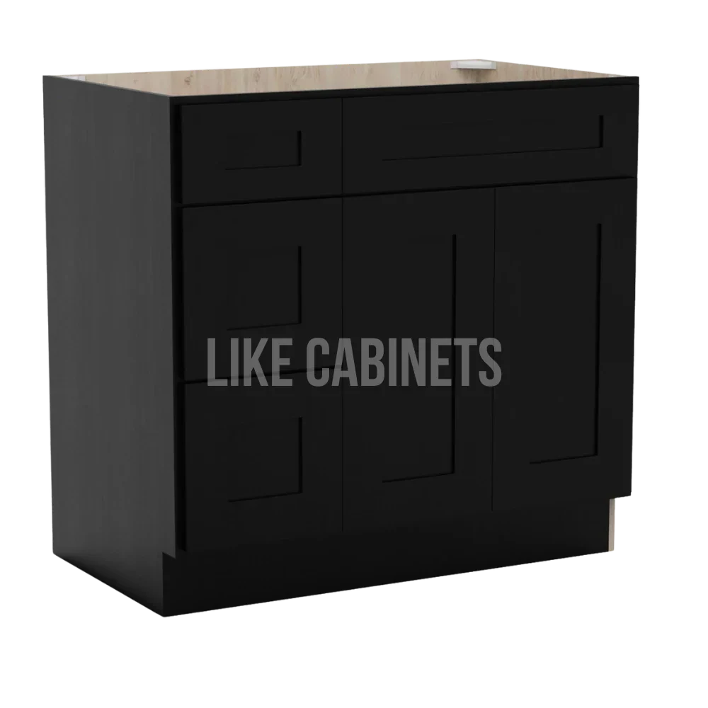 Iron Black 33'' W Vanity Combo with Drawers