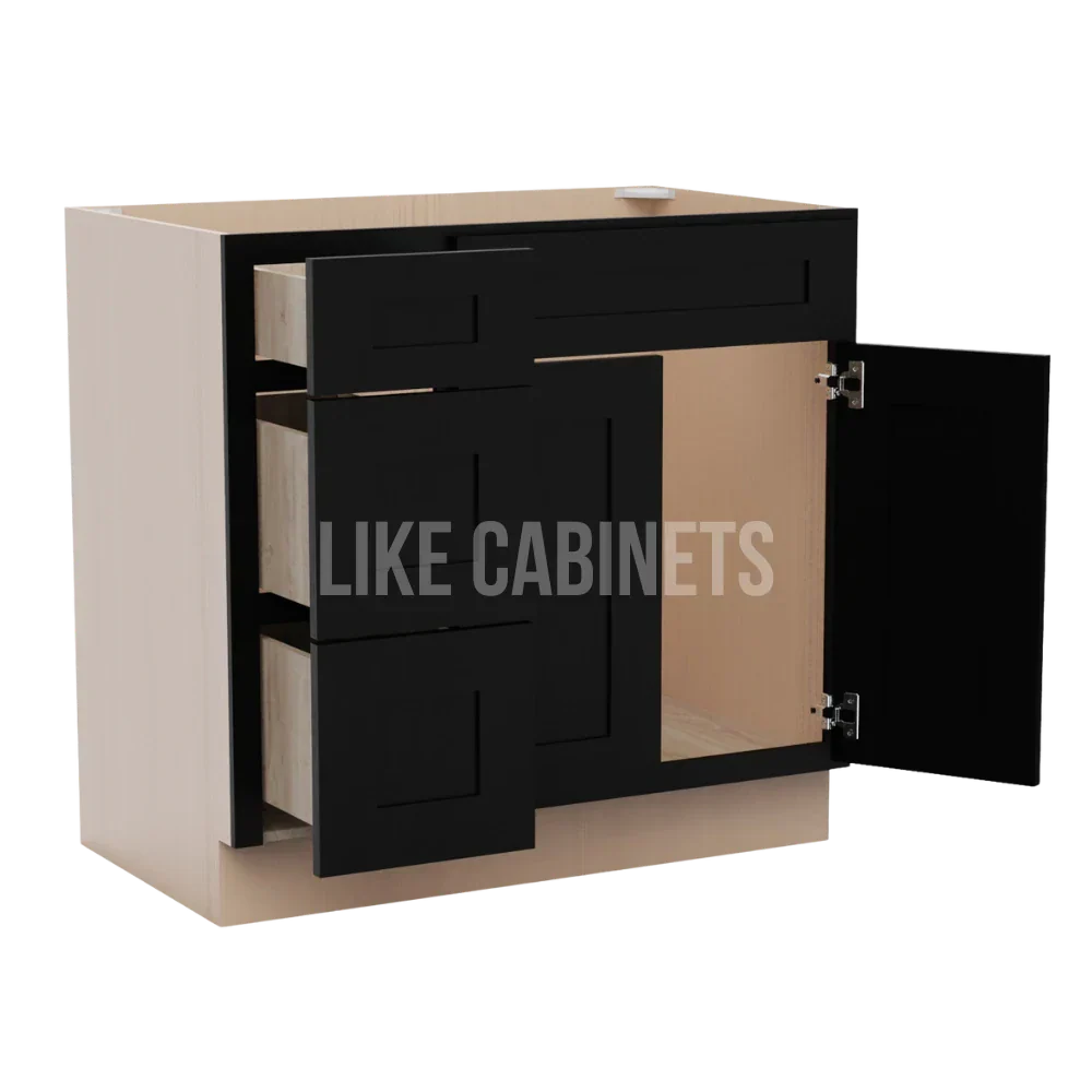 Iron Black 33'' W Vanity Combo with Drawers