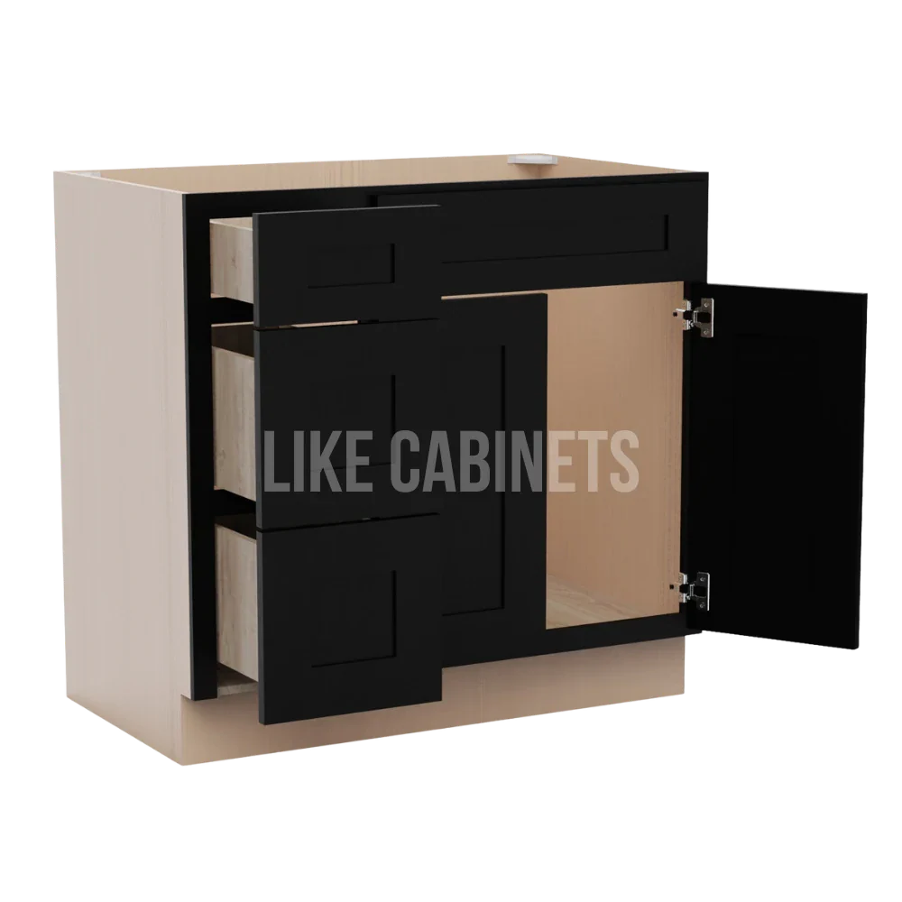 Iron Black 36'' W Vanity Combo with Drawers