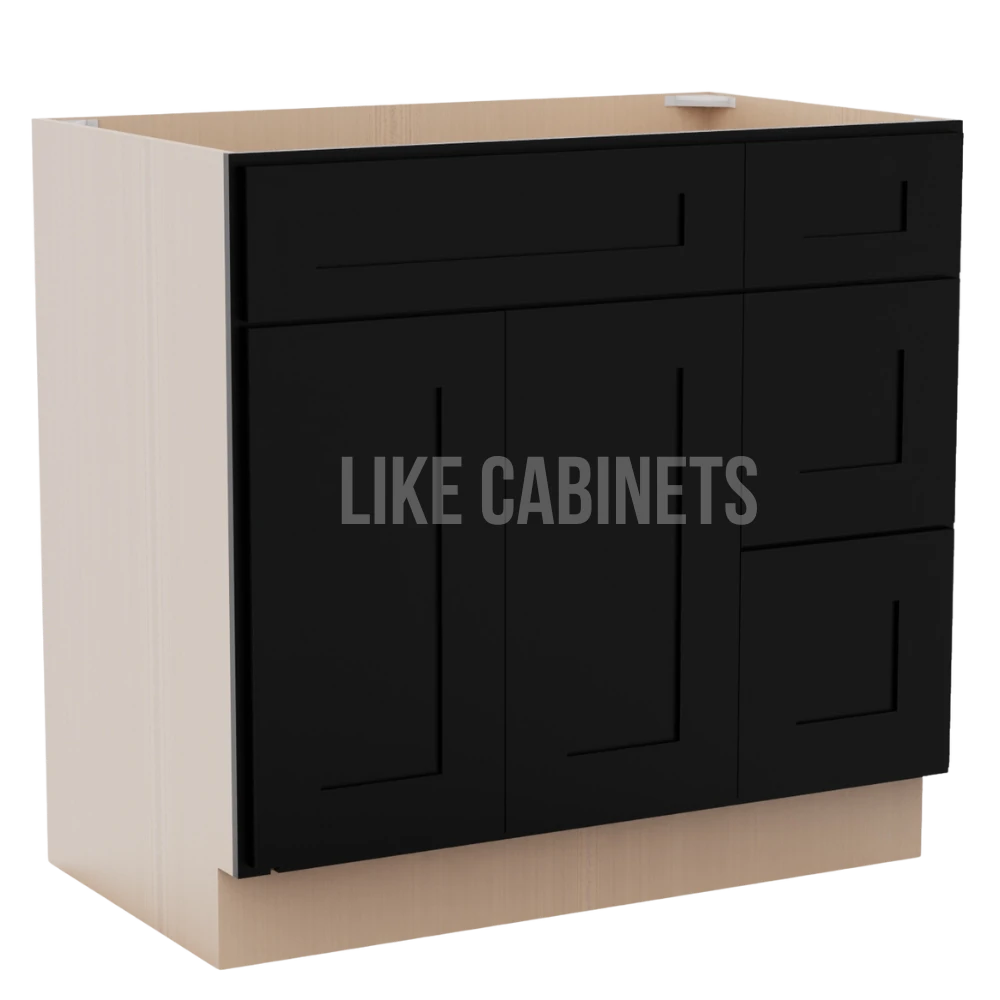 Iron Black 36'' W Vanity Combo with Drawers