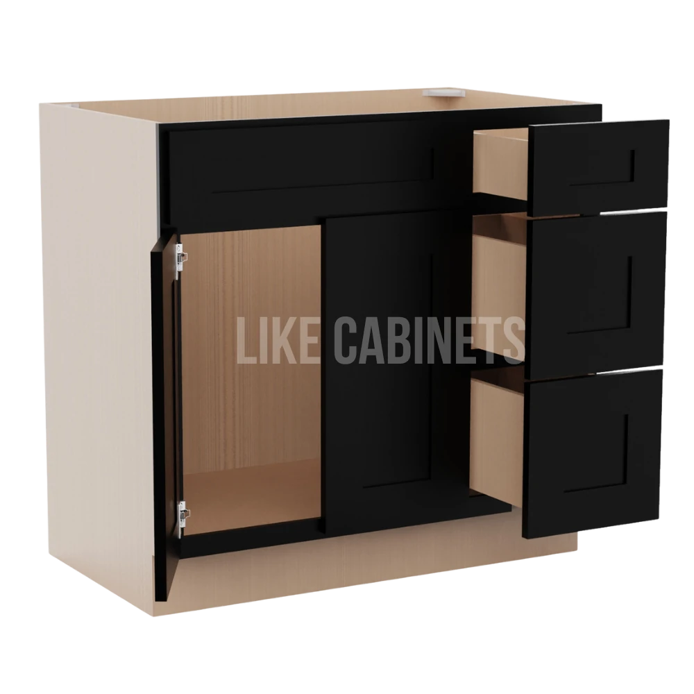 Iron Black 36'' W Vanity Combo with Drawers